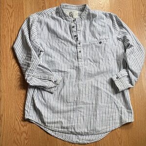 Lee Valley My Grandfather Large Flannel Striped Blue White Men's Shirt Ireland